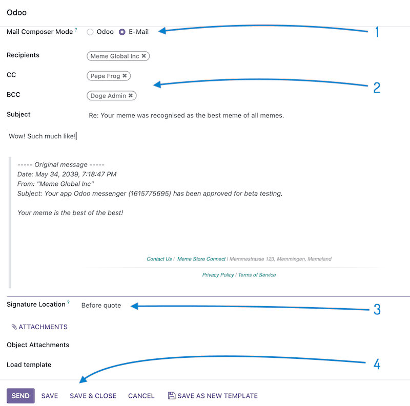 Nachrichten-Editor screenshot for Mail Messages Easy