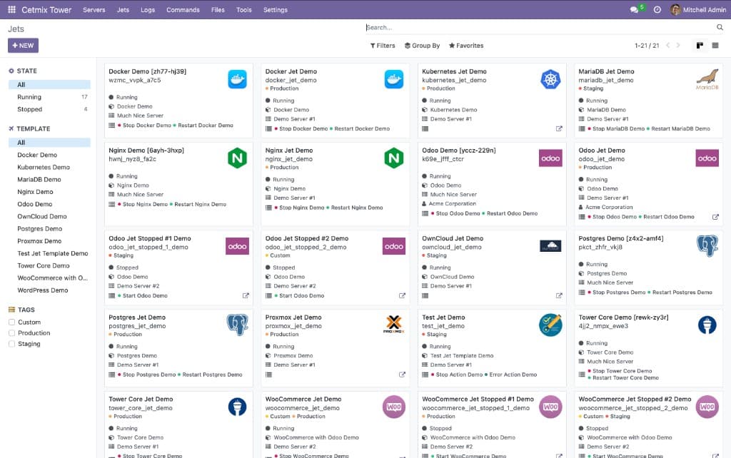 Cetmix Tower dashboard