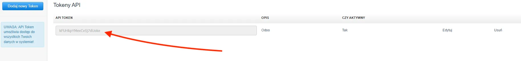 Copy the token